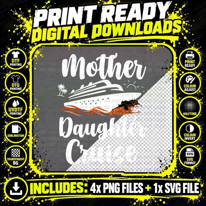 Cruise Trip Mor Daughter Cruise Ship Travelling Png SVG Digital Bundle