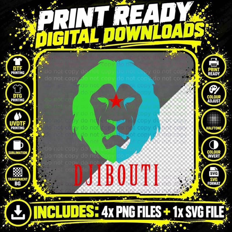 Djibouti Summer Vacation Travel Souvenir Gift Idea Png SVG Digital Bundle