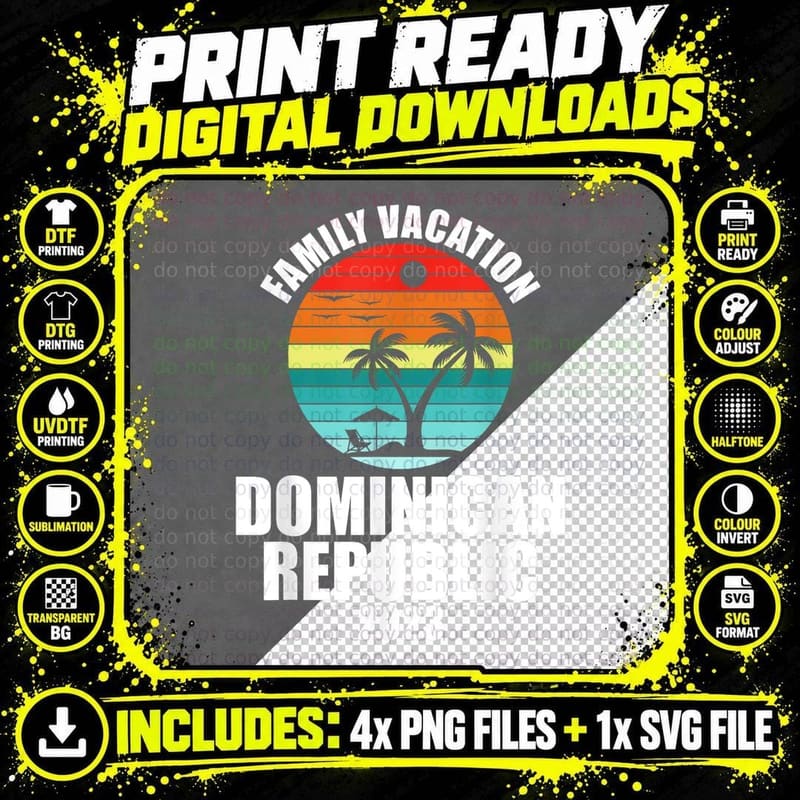Dominican Republic Family Vacation T-Shirt Png SVG Digital Bundle