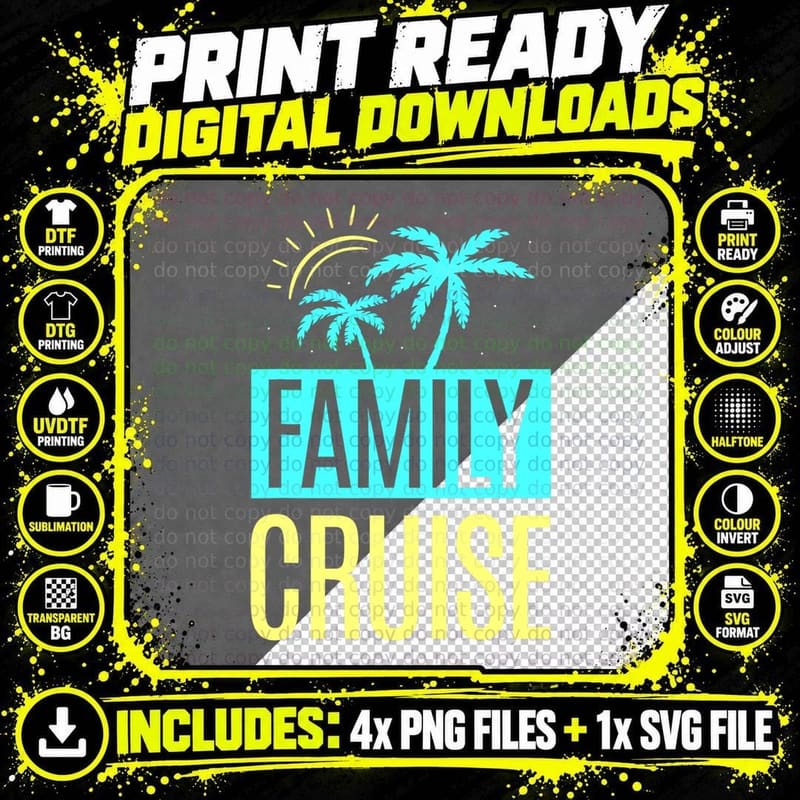 Family Cruise Ship Travel Vacation T-Shirt Png SVG Digital Bundle
