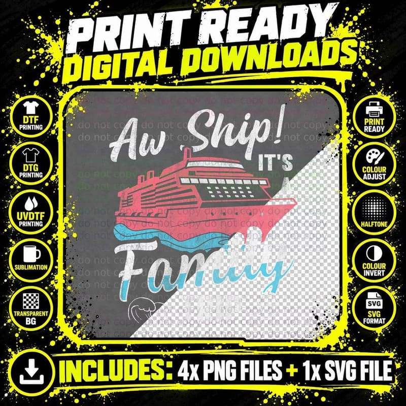 Family Cruise T-Shirt, Family Vacation Style Png SVG Digital Bundle