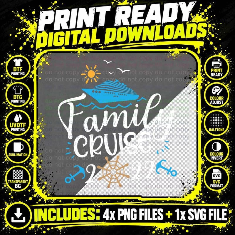 Family Cruise T-Shirt, Sailing and Cruising Theme Png SVG Digital Bundle