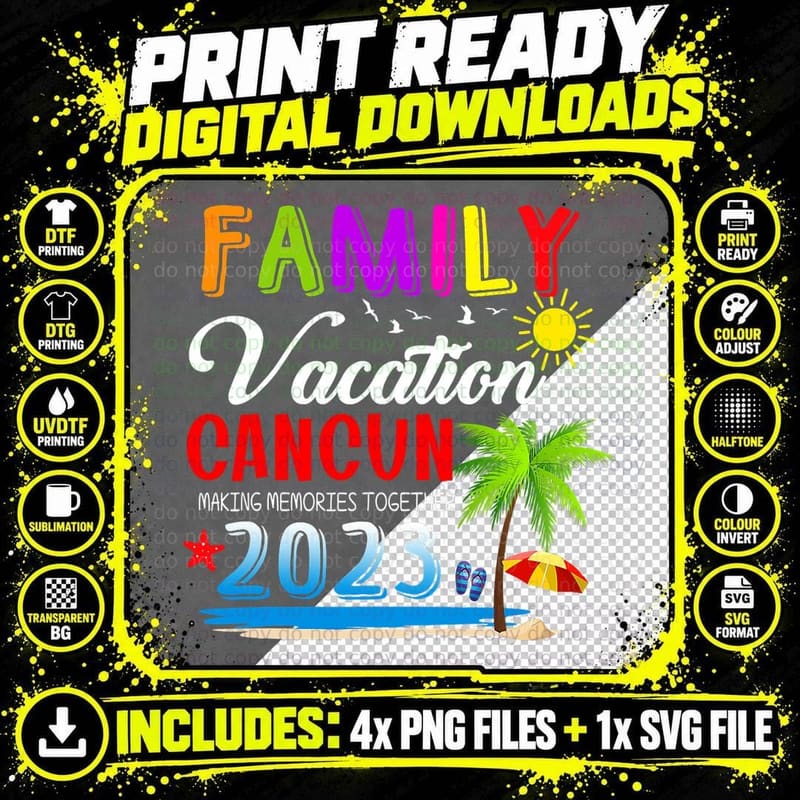 Family Vacation Cancun Mexico T-Shirt Png SVG Digital Bundle