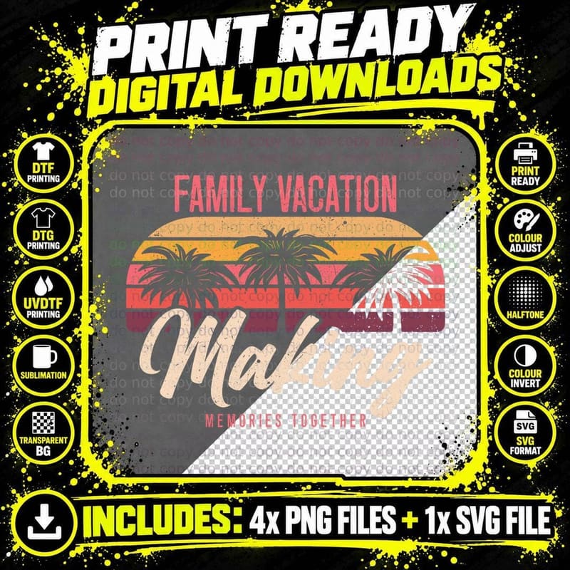 Family Vacation Making Matching Memories Summer Vacation Png SVG Digital Bundle