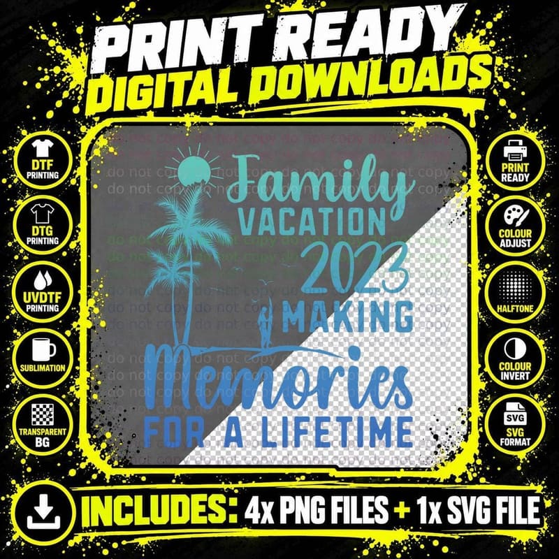 Family Vacation Making Memories for a Lifetime T-Shirt Png SVG Digital Bundle