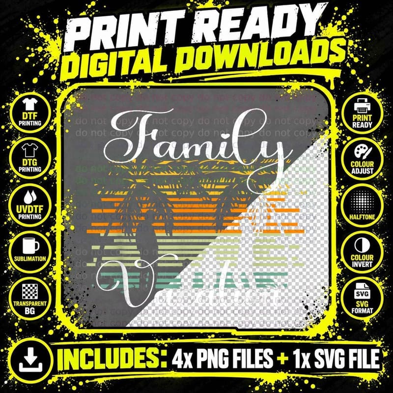 Family Vacation Matching Summer Trip T-Shirt Png SVG Digital Bundle