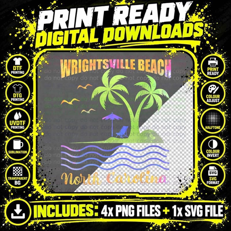Family Vacation North Carolina Wrightsville Beach T-Shirt Png SVG Digital Bundle