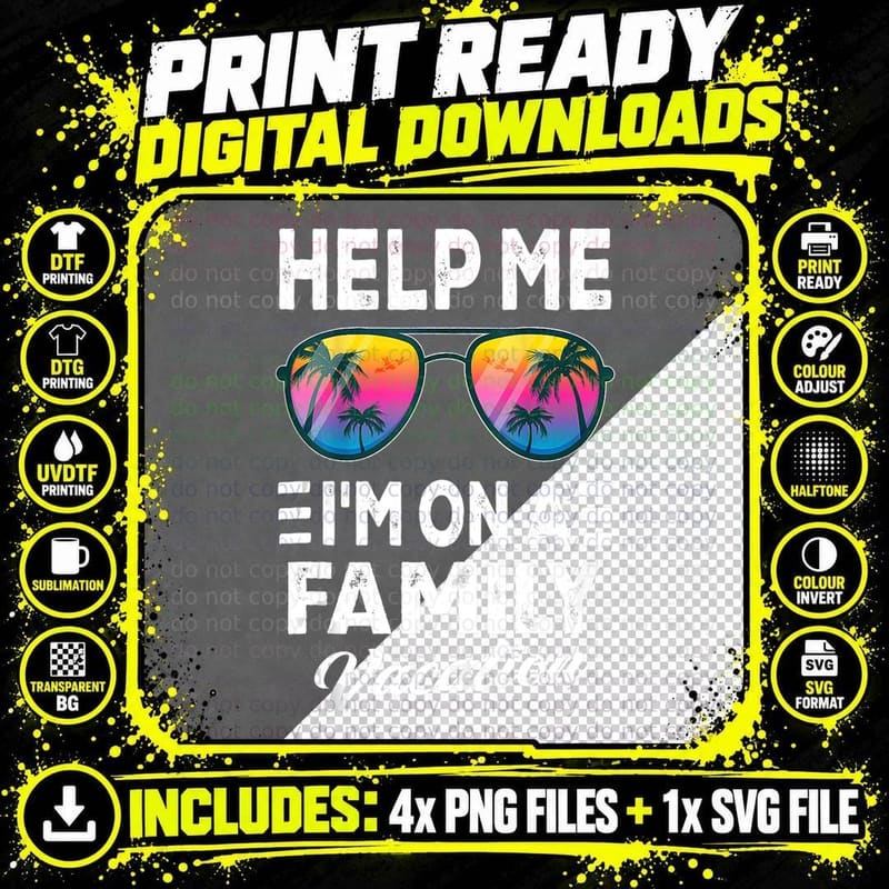 Family Vacation Sunglasses T-Shirt, Summer Vibes Png SVG Digital Bundle