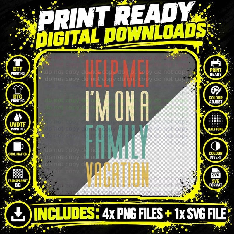 Family Vacation T-Shirt, Vacation Vibes, Family Fun Print Png SVG Digital Bundle