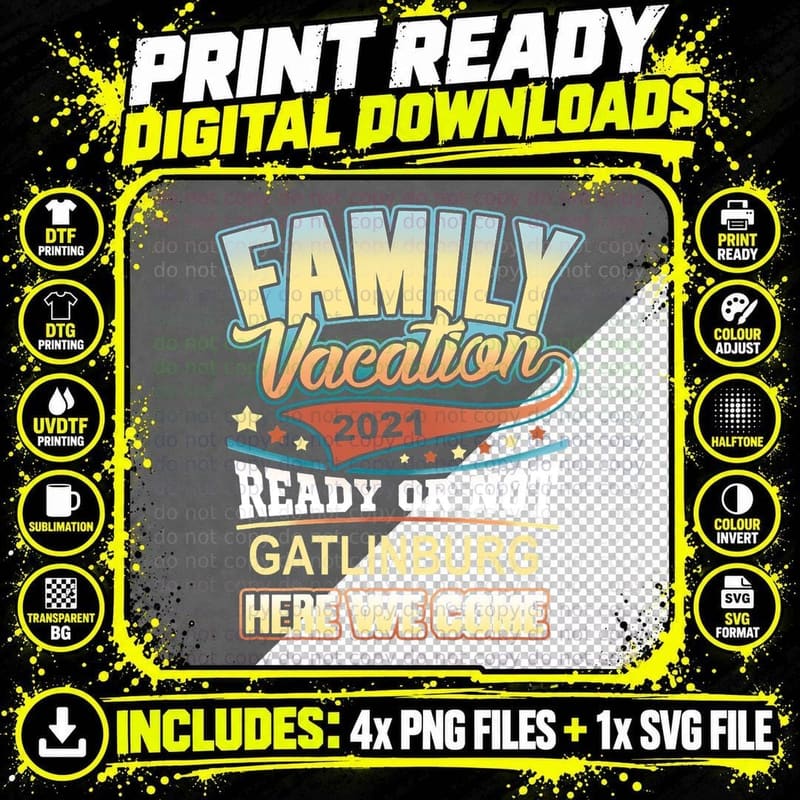Gatlinburg Family Vacation 2021 Best Memories T-Shirt Png SVG Digital Bundle