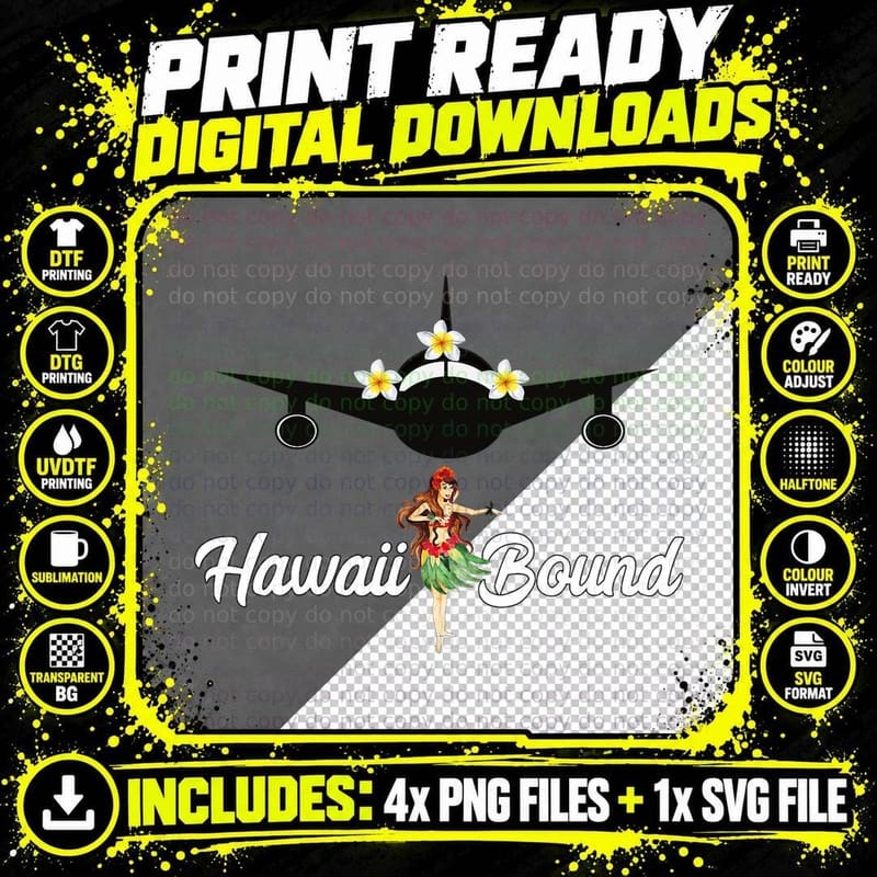 Hawaii Bound Family Vacation Hula Dancer T-Shirt Png SVG Digital Bundle