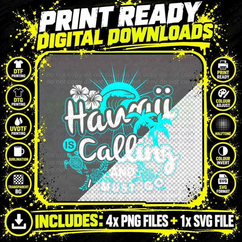 Hawaii Is Calling and I Must Go Hawaii Vacation Travel Png SVG Digital Bundle