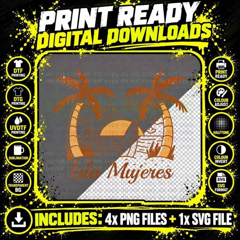 Isla Mujeres Summer Vacation Travel Isla Mujeres Png SVG Digital Bundle