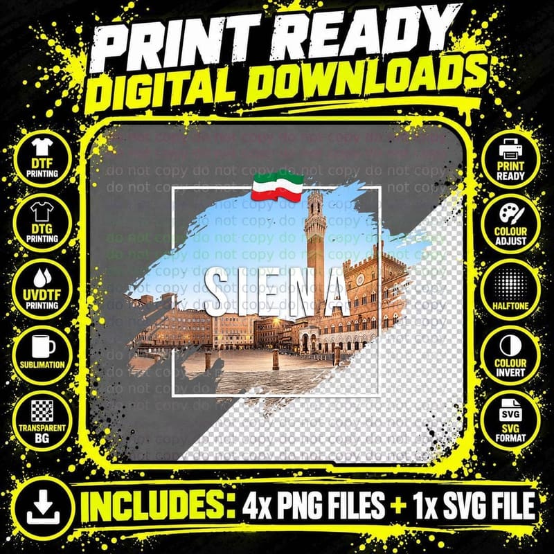 Italy Souvenir Vacation Travel Italy Siena Gift Lover Png SVG Digital Bundle