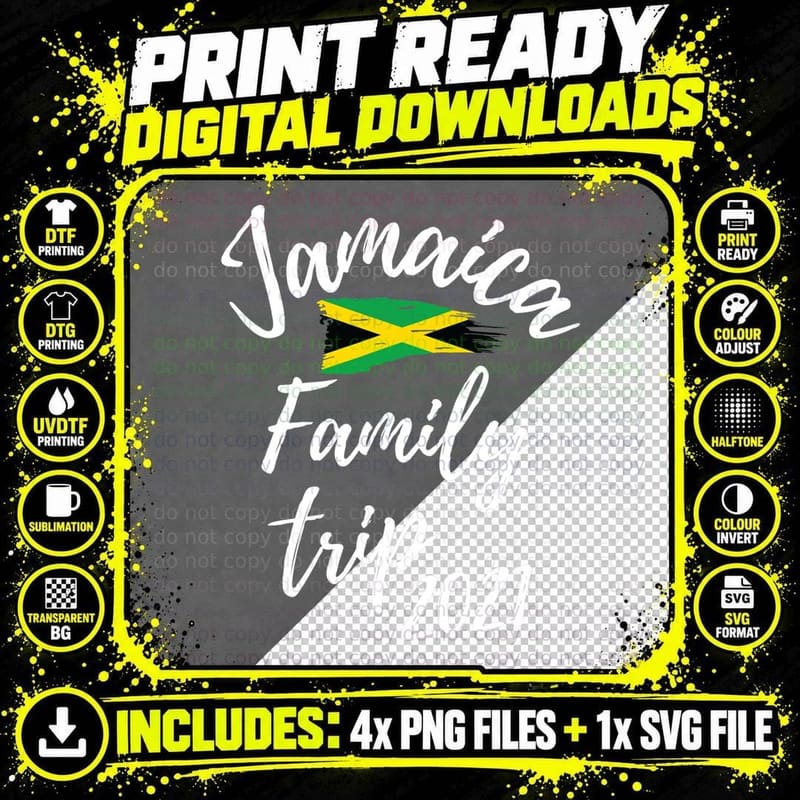Jamaica Family Trip 2021 Vacation Design T-Shirt Png SVG Digital Bundle