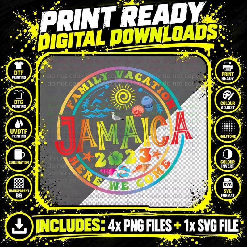 Jamaica Vacation Family Vacation T-Shirt Png SVG Digital Bundle