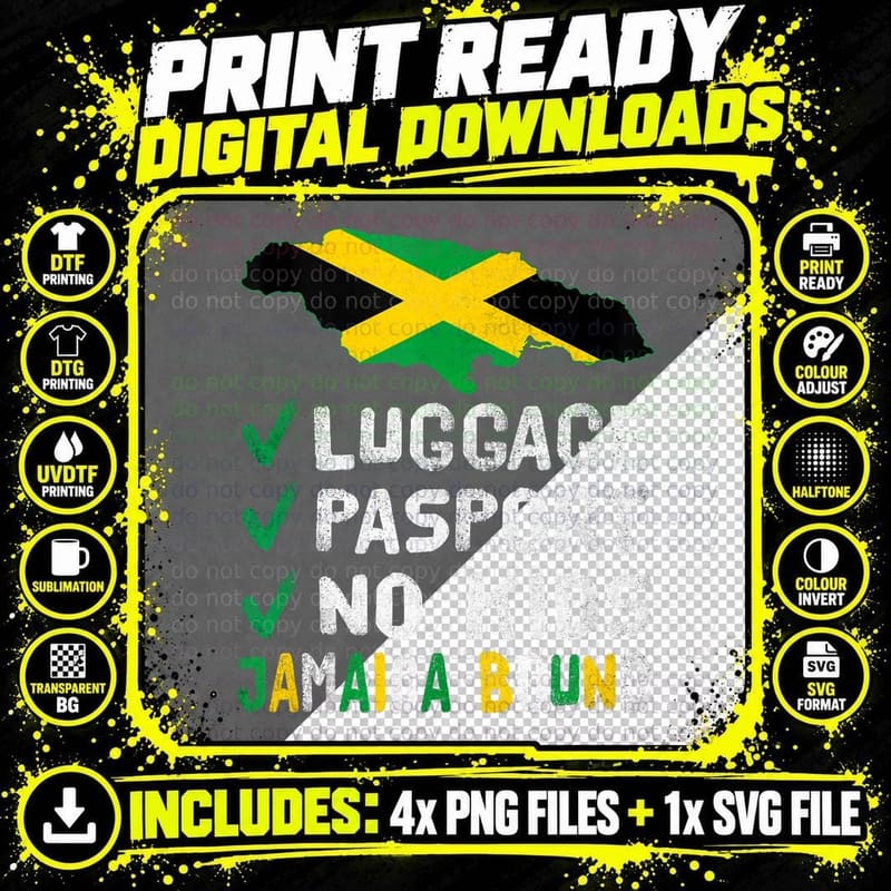 Jamaican Bound Jamaica Travel Vacation Women Men Gift Png SVG Digital Bundle