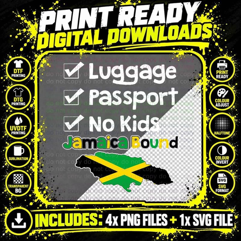 Jamaican Travel for Your Next Vacation to Jamaica Bound Png SVG Digital Bundle