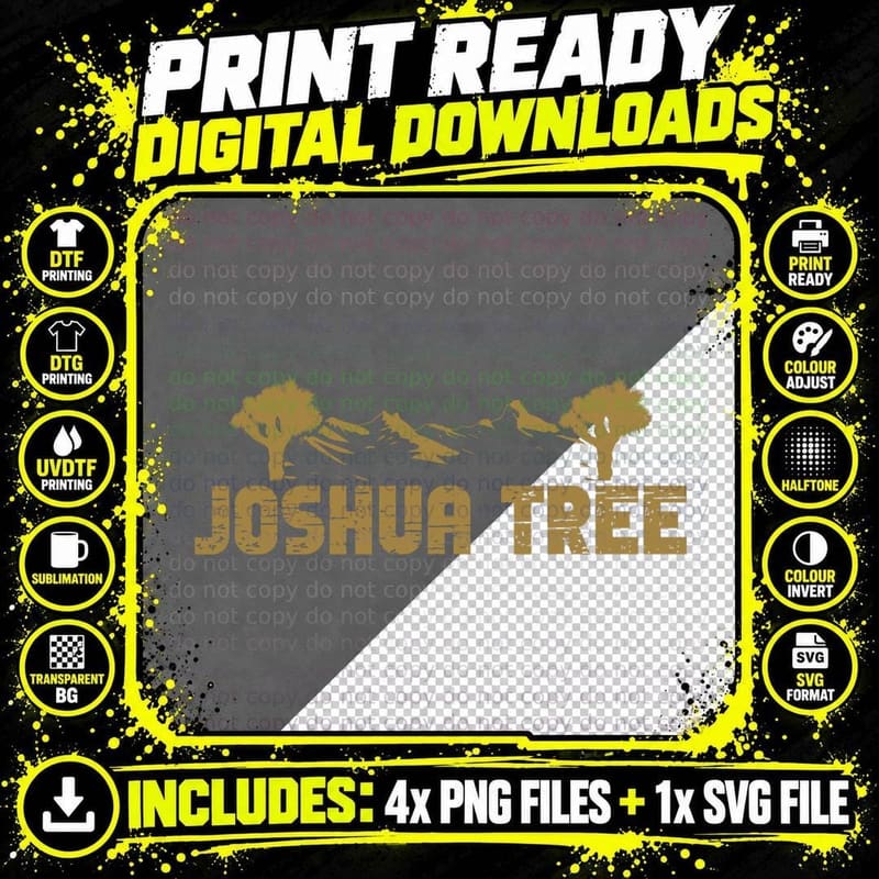 Joshua Tree Nature National Park Vacation T-Shirt Png SVG Digital Bundle