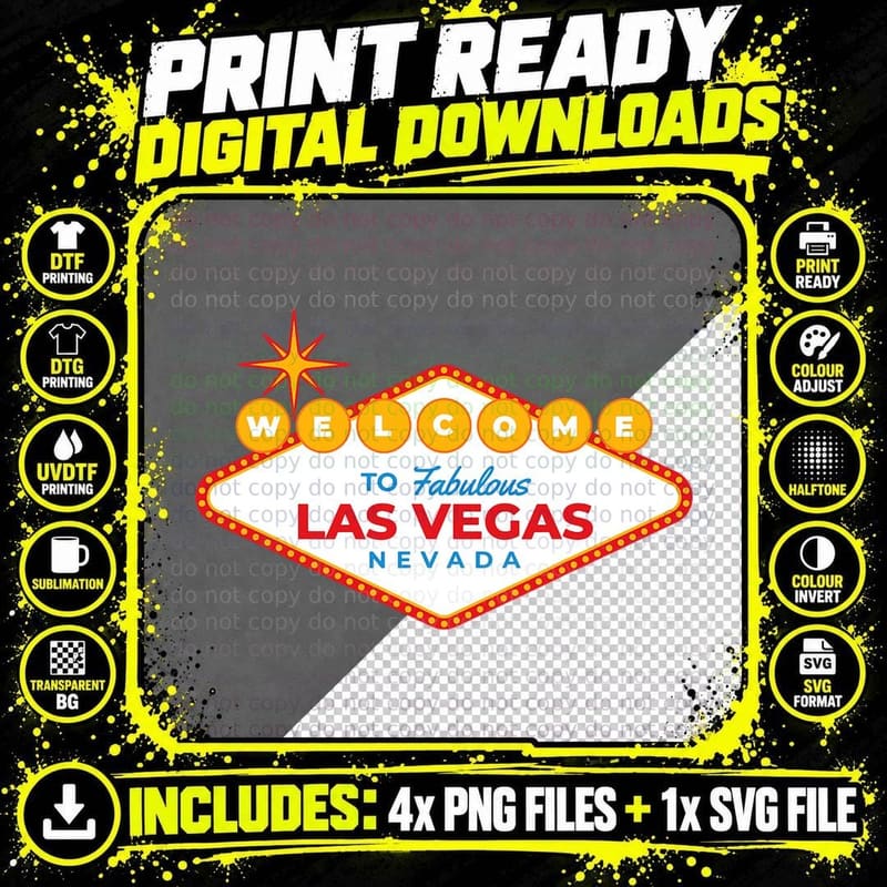 Las Vegas Travel Souvenir Sign Design Vacation Tourist Png SVG Digital Bundle