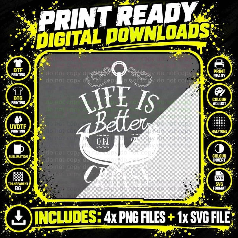 Life Is Better on a Cruise Ship Boating Travel T-Shirt Png SVG Digital Bundle