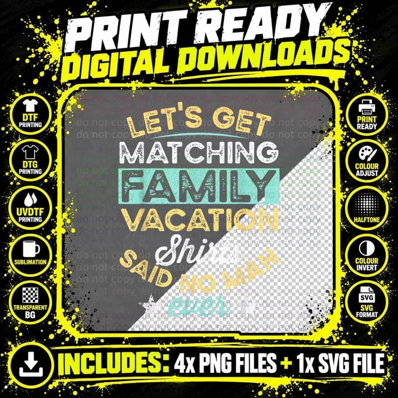 Matching Family Vacation Tee, Family Vacation Apparel Png SVG Digital Bundle