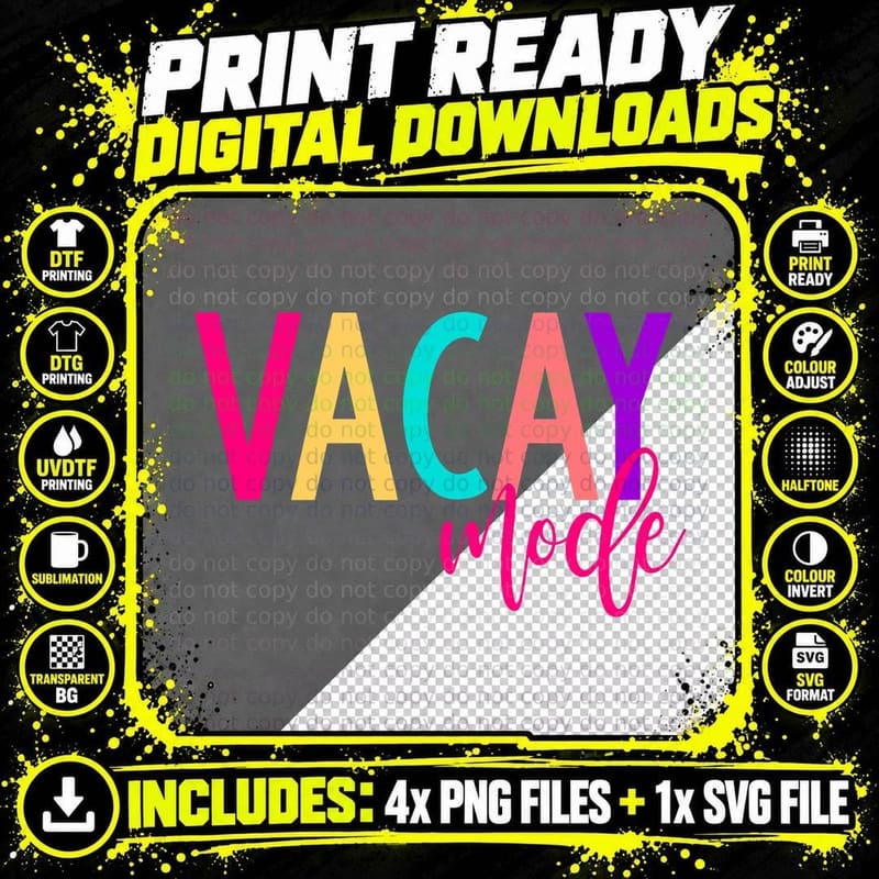 Matching Family Vacations Vacay Mode Summer T-Shirt Png SVG Digital Bundle