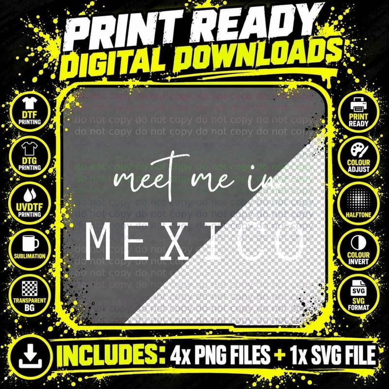 Meet Me in Mexico Vacation, Travel Lover Png SVG Digital Bundle