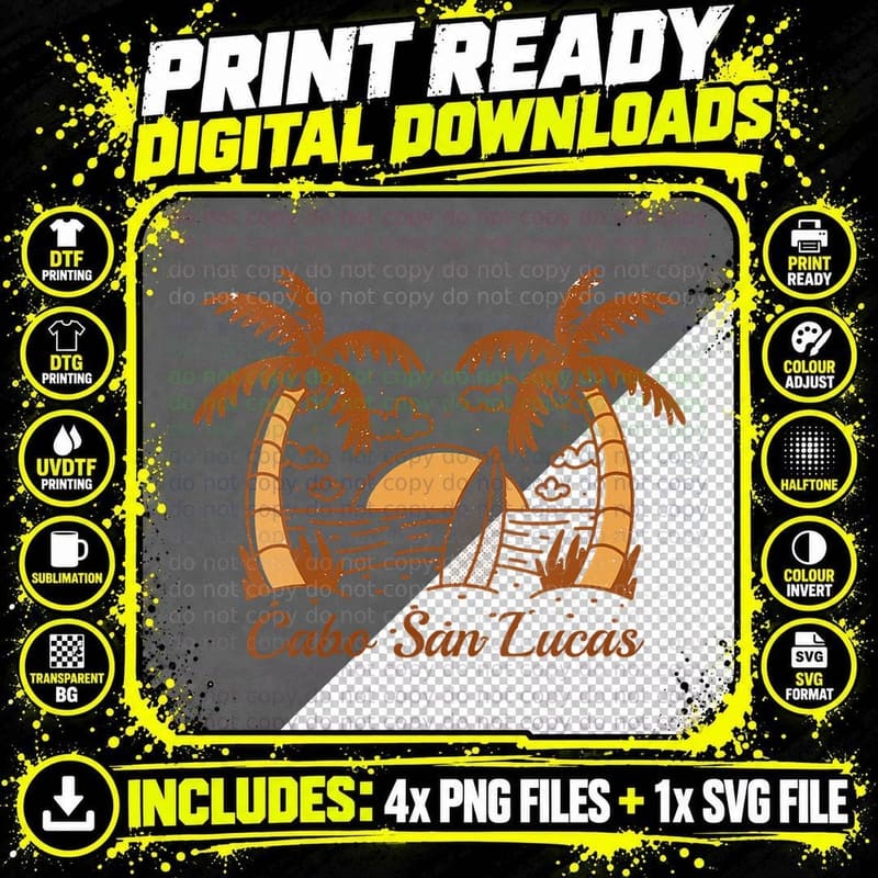 Mexico Summer Vacation Travel Cabo San Lucas Souvenir Png SVG Digital Bundle