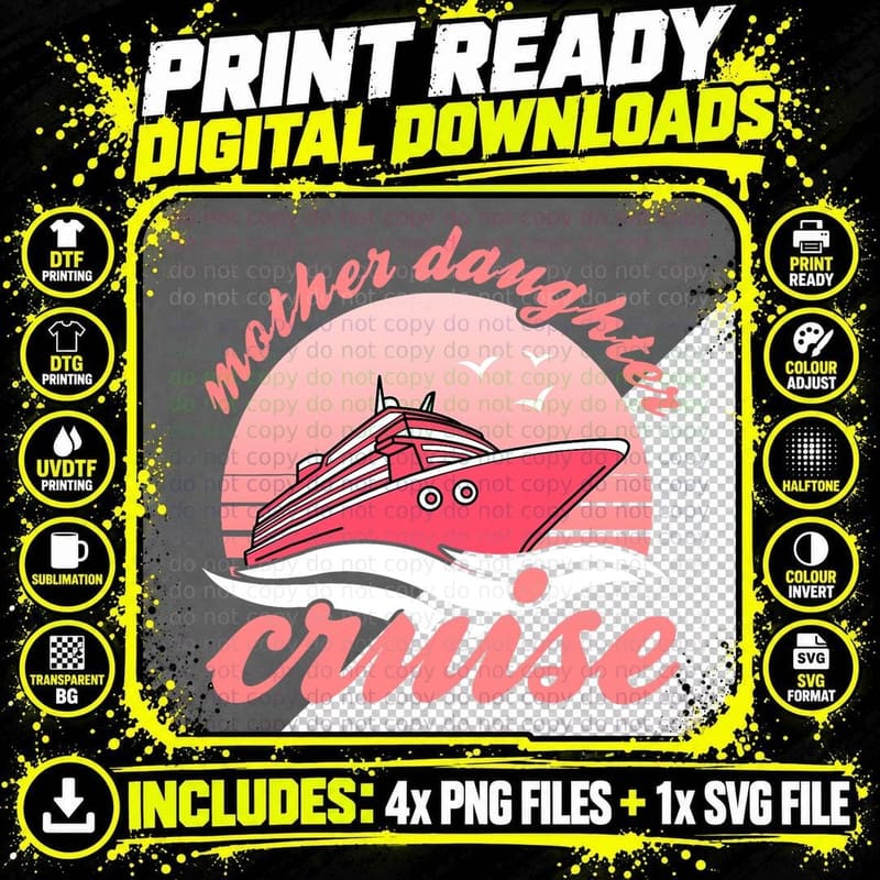 Mother Daughter Cruise T-Shirt, Family Vacation Style Png SVG Digital Bundle