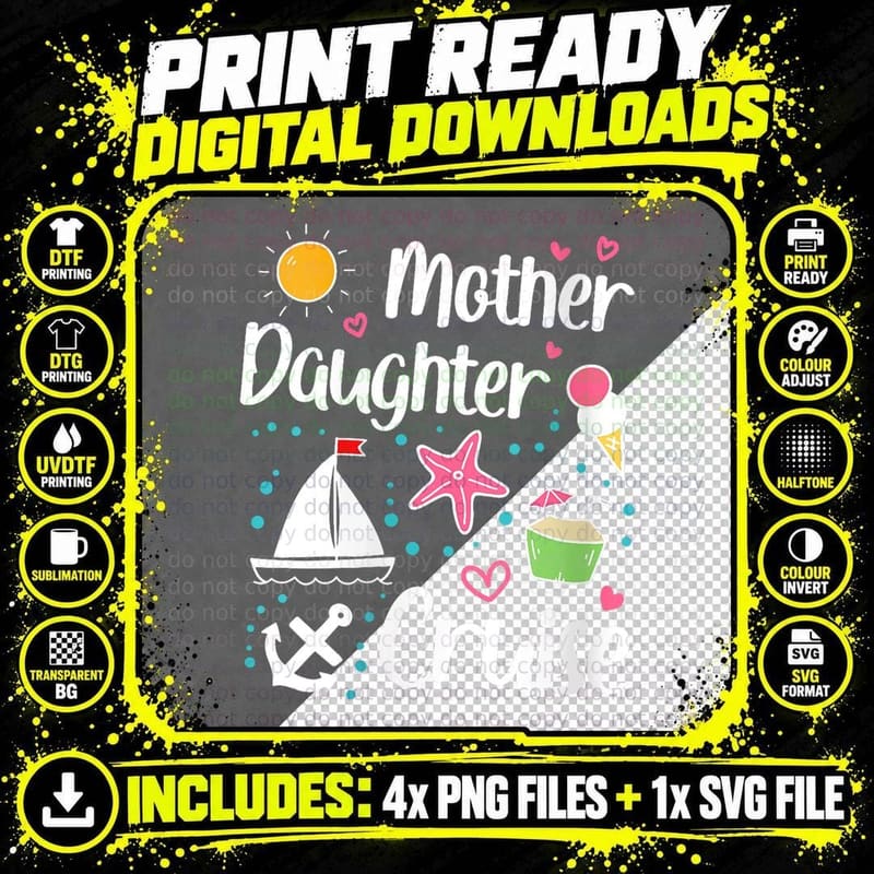 Mother Daughter Cruise Trip T-Shirt Png SVG Digital Bundle