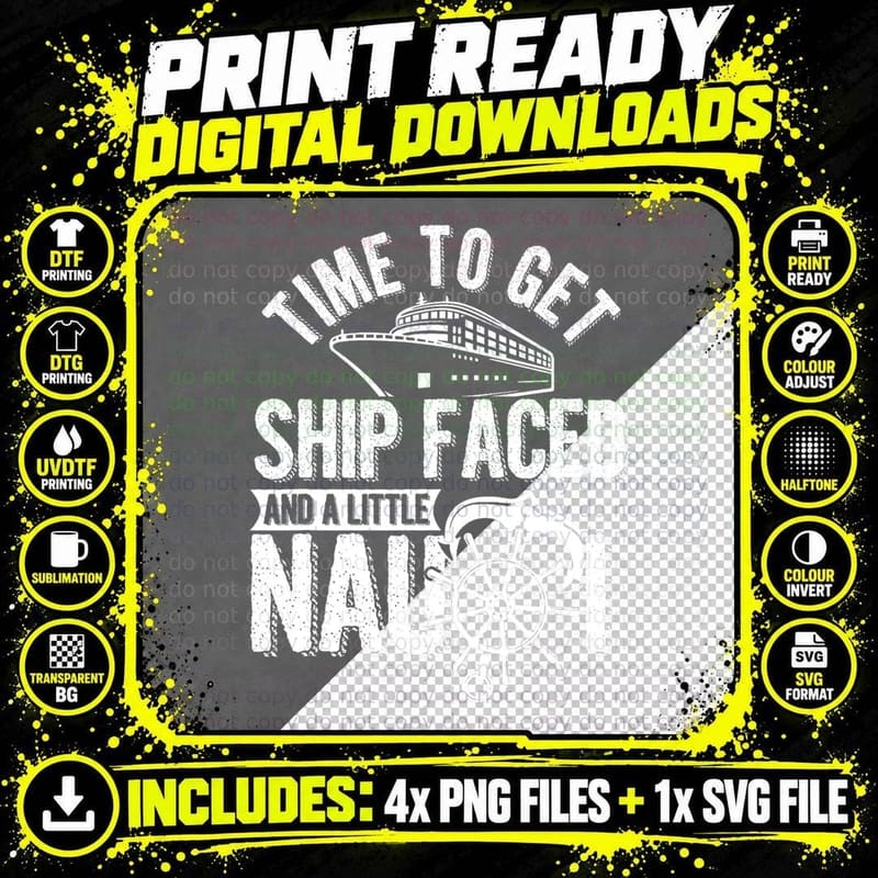 Nautical Cruise Makes Summer Holidays Ship Face and Png SVG Digital Bundle
