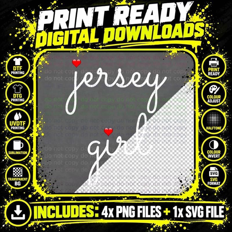 New Jersey Girl on the Shore Garden State Beach T-Shirt Png SVG Digital Bundle