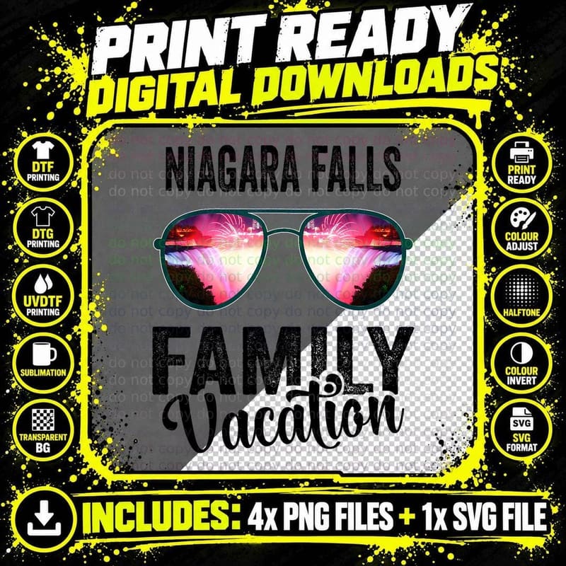 Niagara Falls, Canada Family Trip Vacation Matching Png SVG Digital Bundle