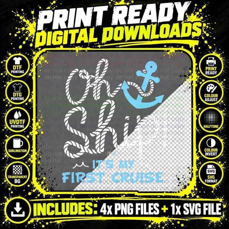 Oh, Ship It's My First Cruise - Oh, Ship Cruise Shirts Png SVG Digital Bundle