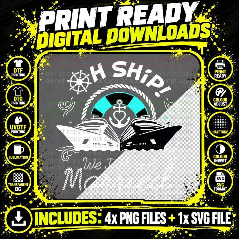 Oh, Ship We Just Got Married - Oh, Ship Honeymoon Cruise Png SVG Digital Bundle
