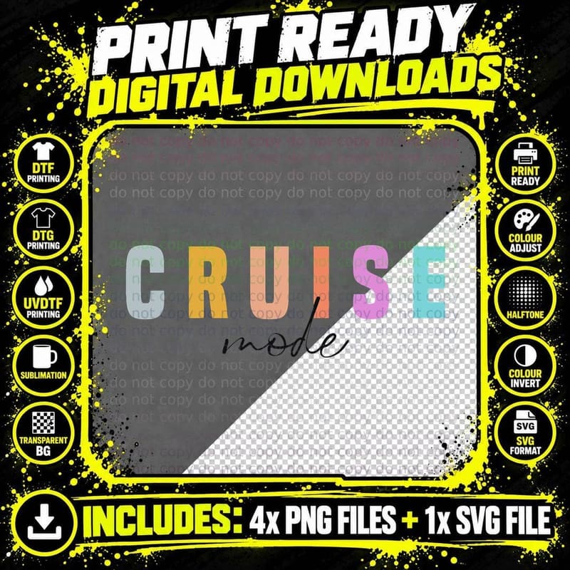 On Cruise Mode Enjoy Cruising Vacay Sailing Vacation Png SVG Digital Bundle