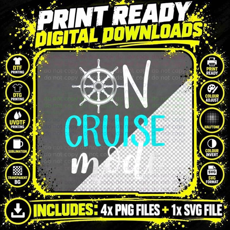 On Cruise Mode Vacation Family, Vacation Getaway Gift Png SVG Digital Bundle