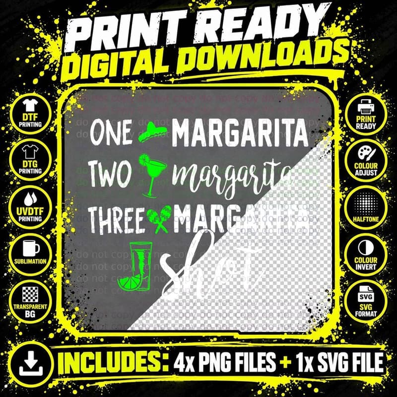 One a Margarita Lover Gift for Country Music Lover Png SVG Digital Bundle