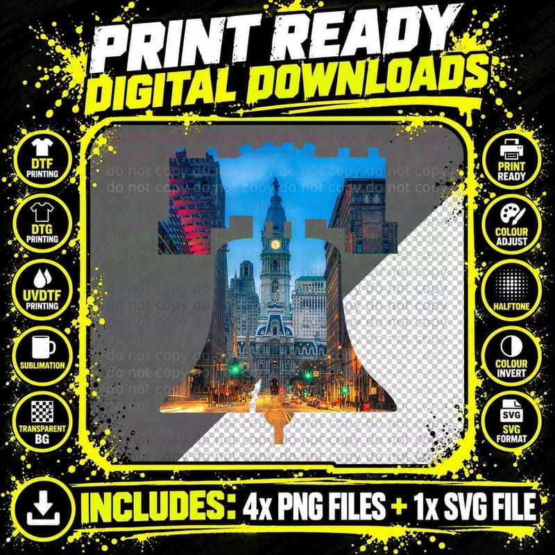 Philadelphia Philly Liberty Bell Patriotic Vacation Png SVG Digital Bundle