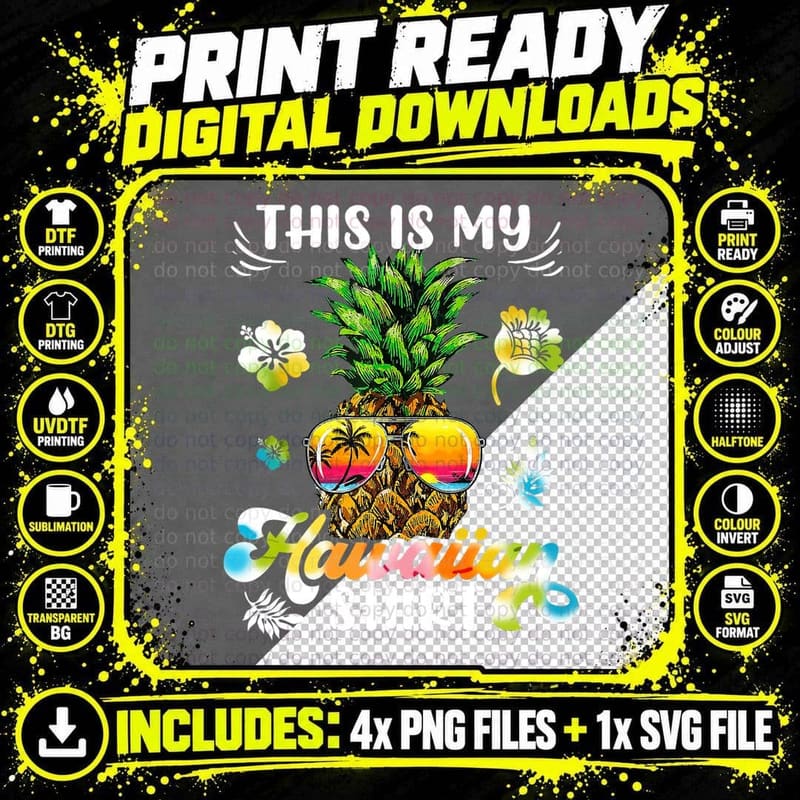Pineapple Hawaii Beach Summer Vacation This Is My Png SVG Digital Bundle