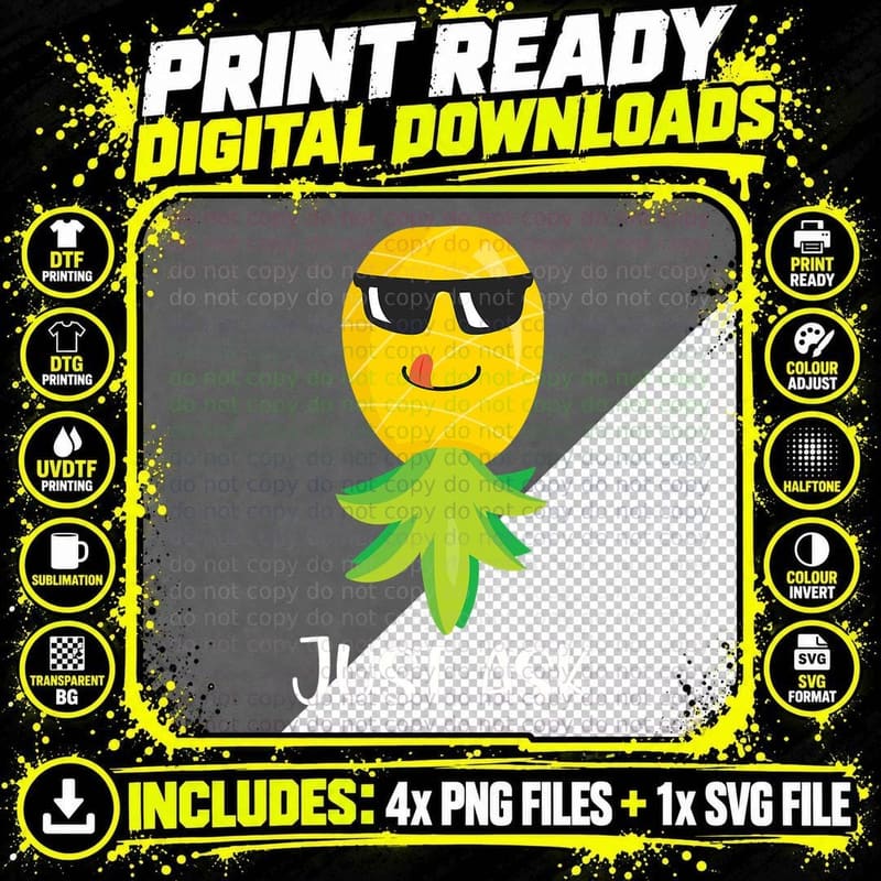 Pineapple Sunglasses T-Shirt, Summer Vibes Png SVG Digital Bundle
