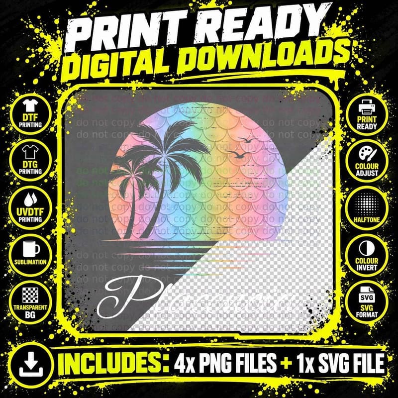 Placencia Belize Beach Mermaid Kids T-Shirt Png SVG Digital Bundle