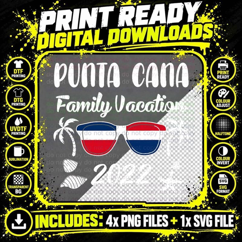 Punta Cana Family Vacation T-Shirt, Dominican Republic Png SVG Digital Bundle