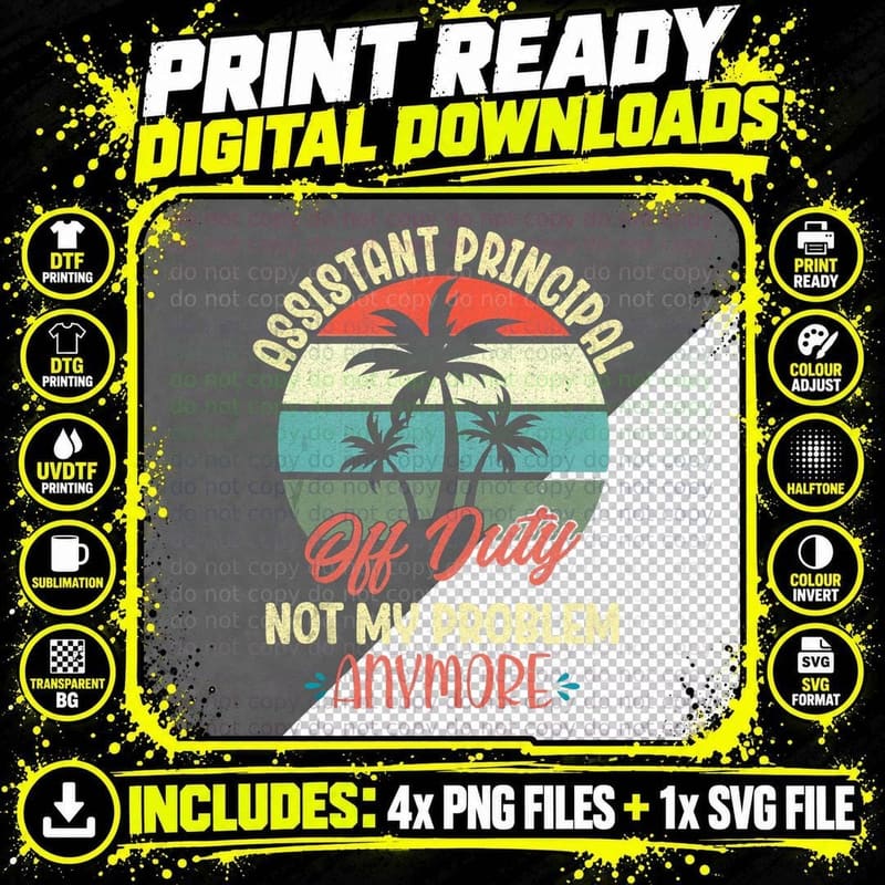 Retirement Gifts Vacation Top Assistant Principal off Png SVG Digital Bundle