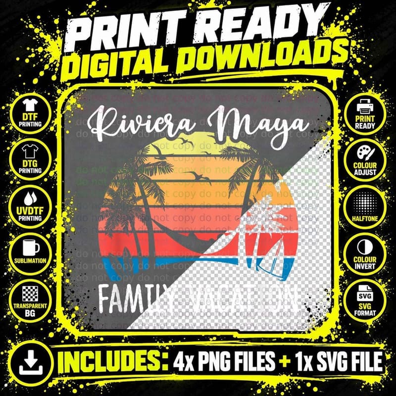 Riviera Maya Family Vacation Holiday Matching Group Png SVG Digital Bundle