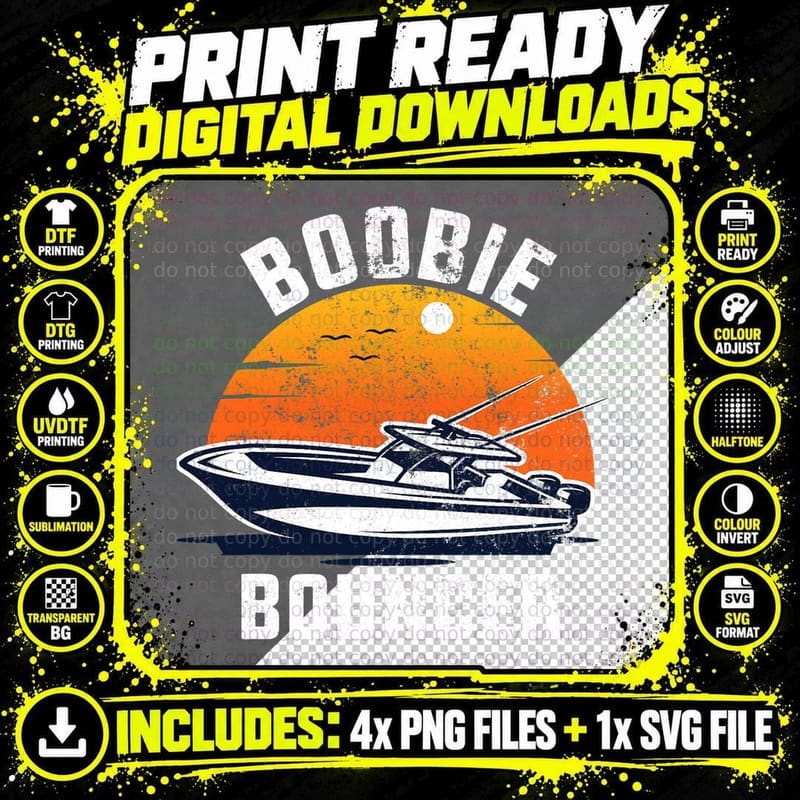 Sailing Boat Boobie Bouncer T-Shirt Png SVG Digital Bundle