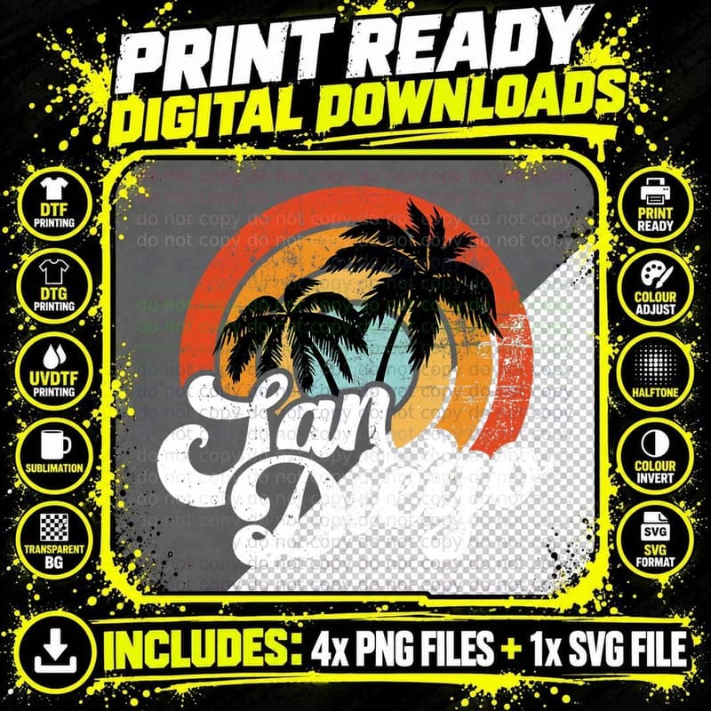 San Diego Lover, San Diego Vacation Png SVG Digital Bundle