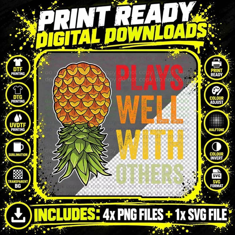 Sci-Fi Dimension Pineapple T-Shirt, Playful Typography Png SVG Digital Bundle