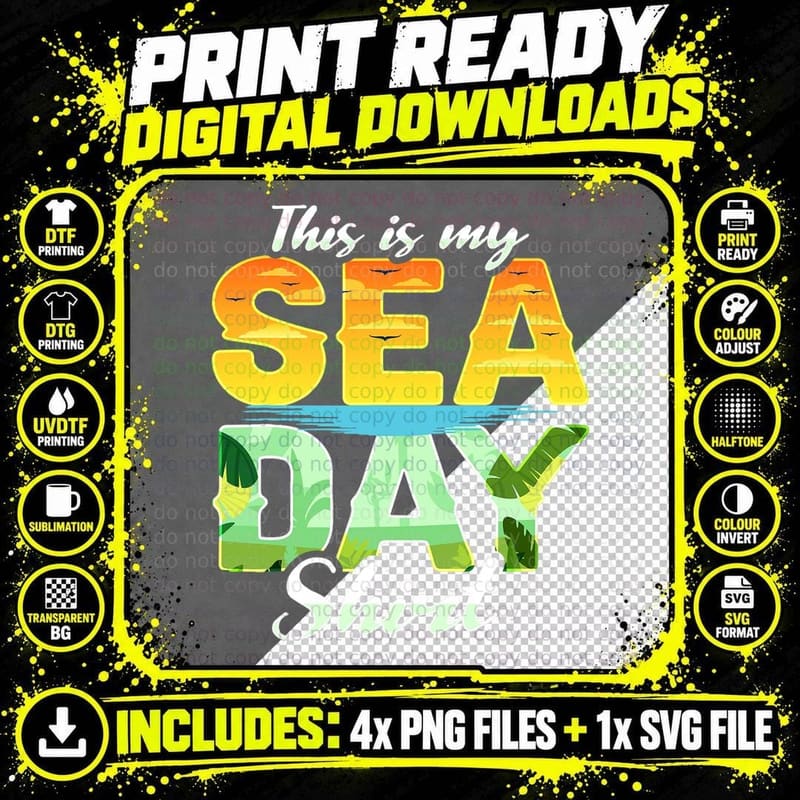 Sea Day Cruise Family Matching T-Shirt Png SVG Digital Bundle